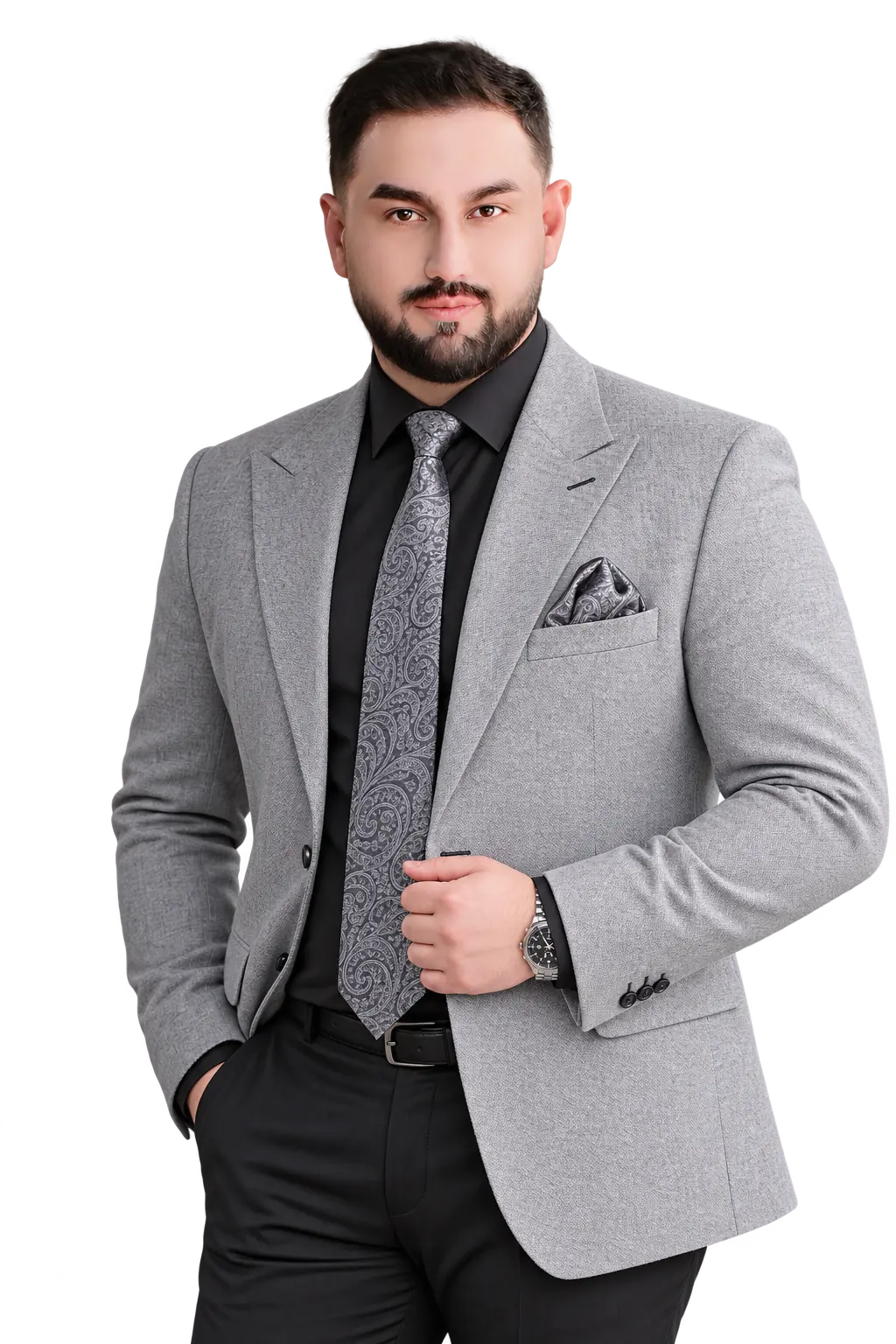 Ali Asghar Ramin in a grey blazer